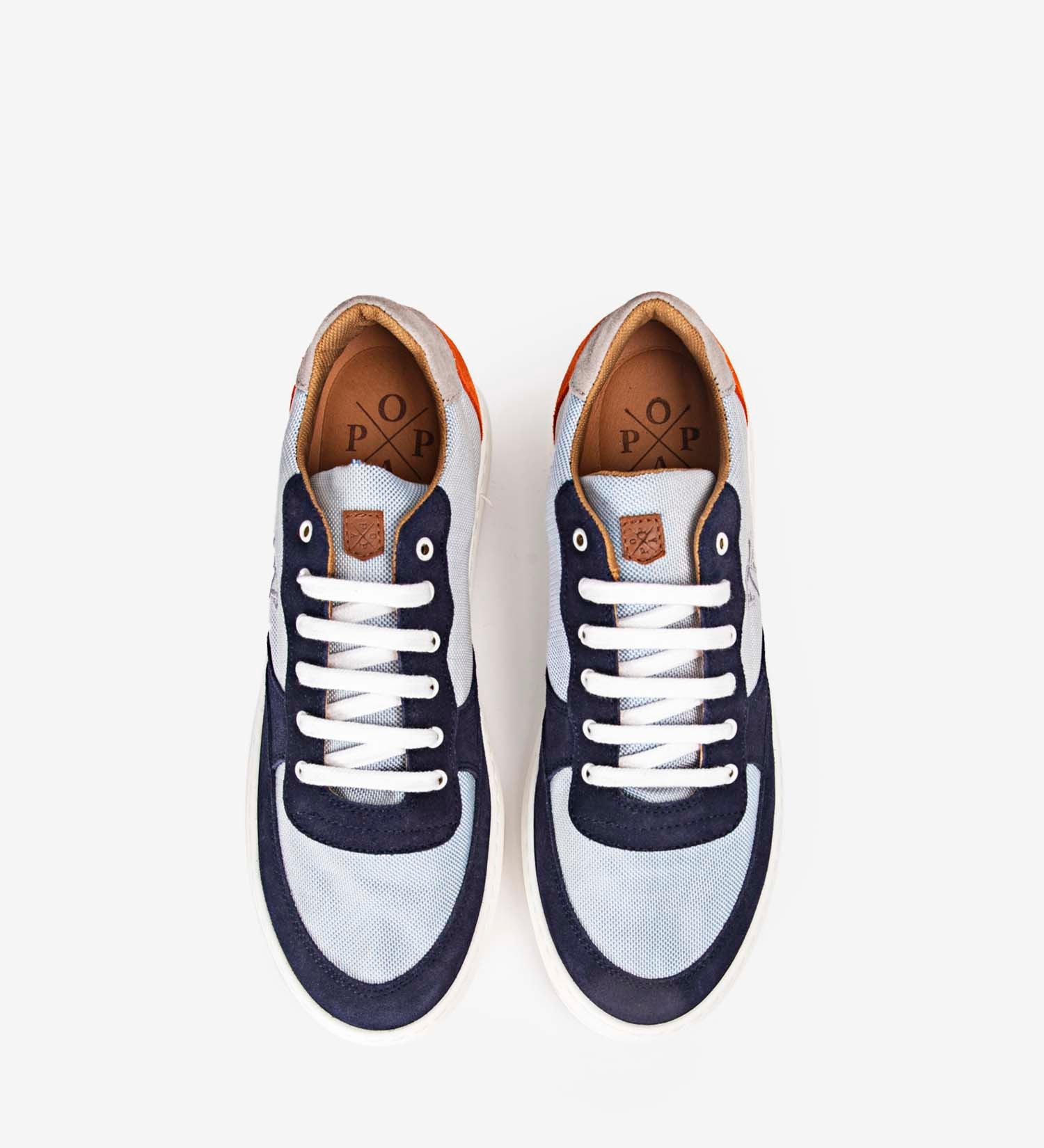 Efetres Blue Split Leather Sneaker